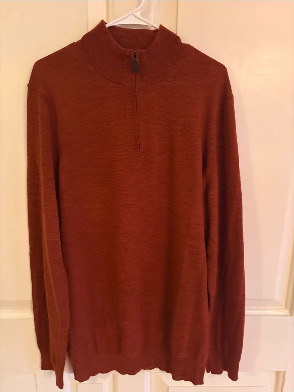 Jos. A. Bank Men's 1/4 Zip Sweater Burnt Orange/Rust Mens 2XL TALL